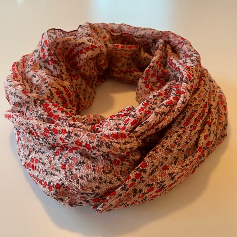 Ann Taylor Loft Pink Floral Infinity Scarf